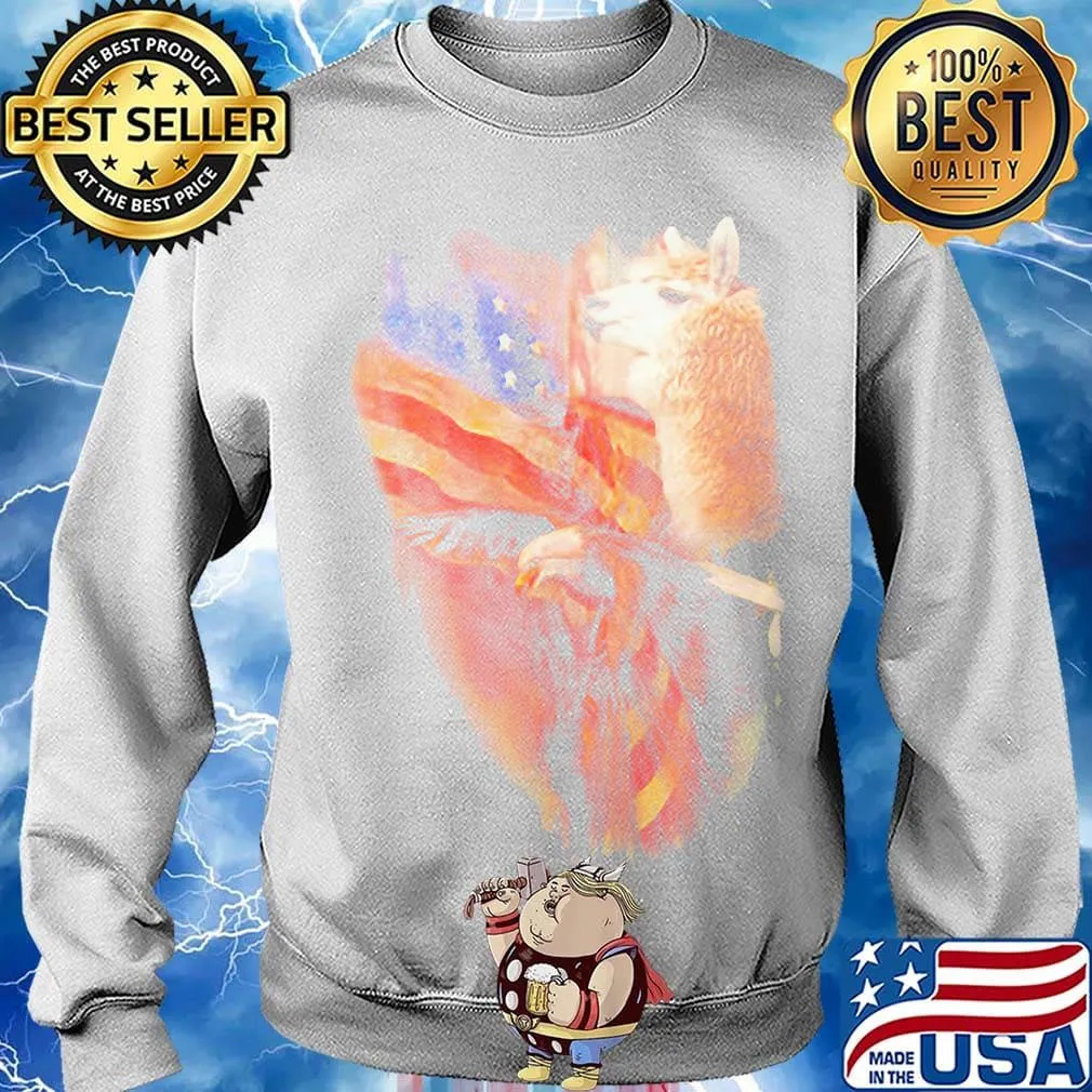 Llama American Wings Independence Day Shirt Sweater
