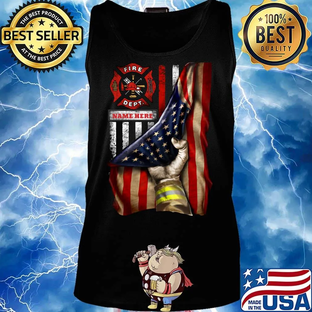 Logo Fire Dept Black Lives Matter American Flag Independence Day Shirt Tank top