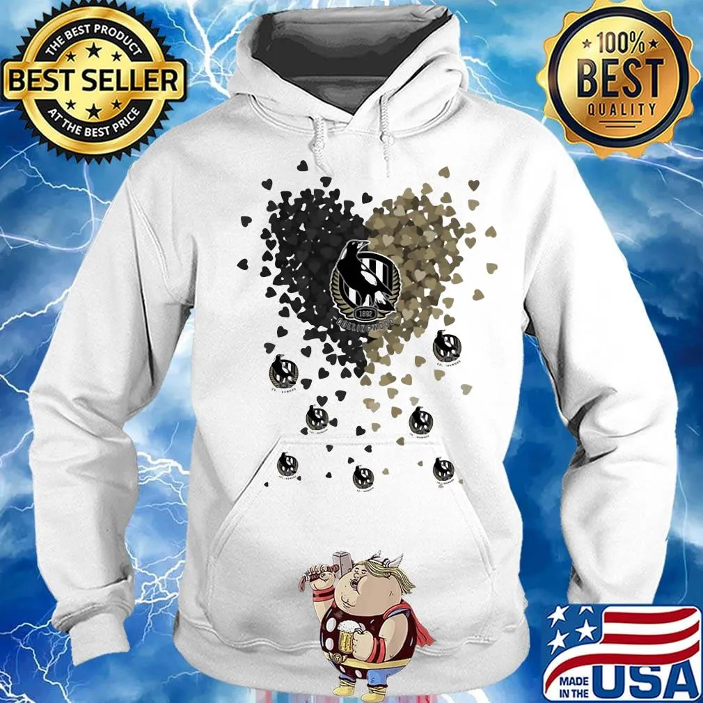 Love collingwood magpies logo hearts s Hoodie