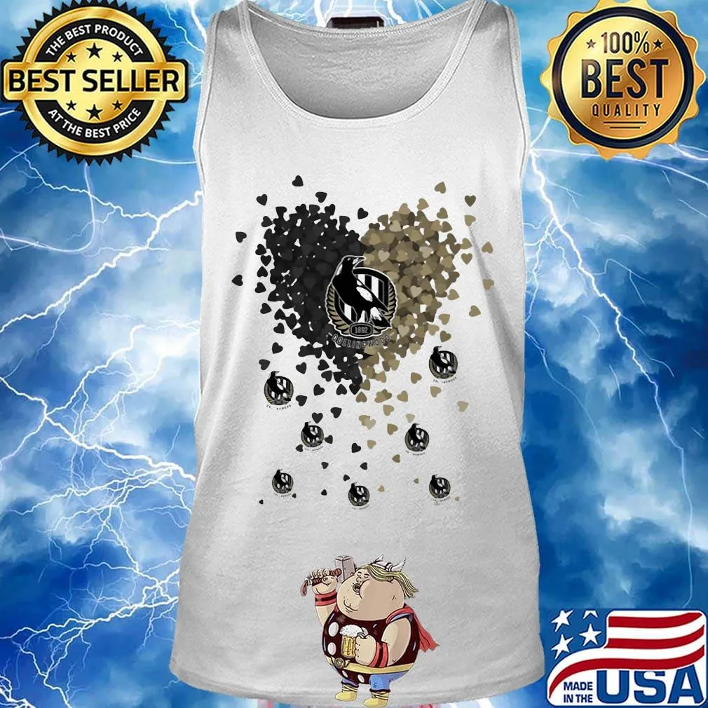 Love collingwood magpies logo hearts s Tank top