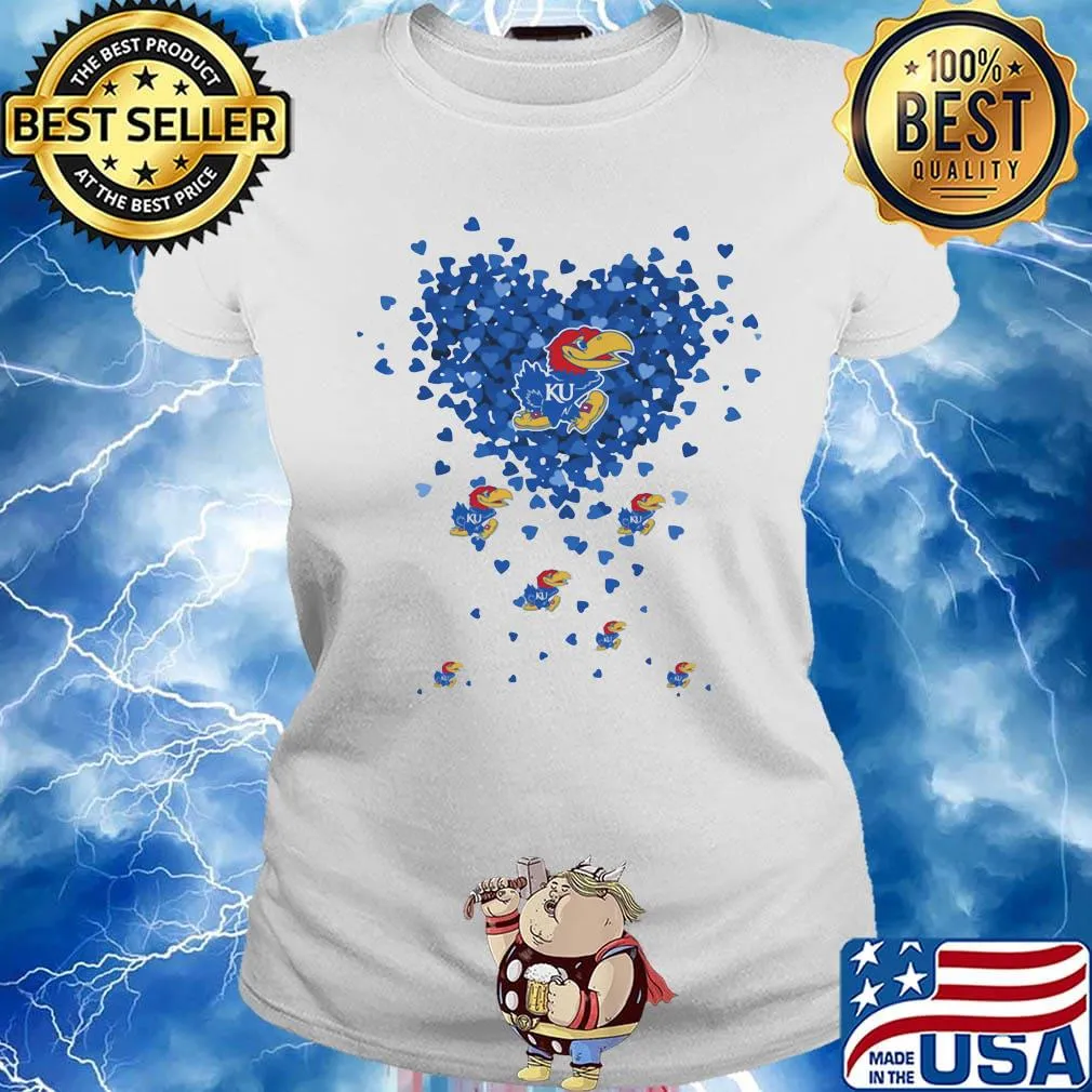 Love kansas jayhawk ku hearts s Ladies tee