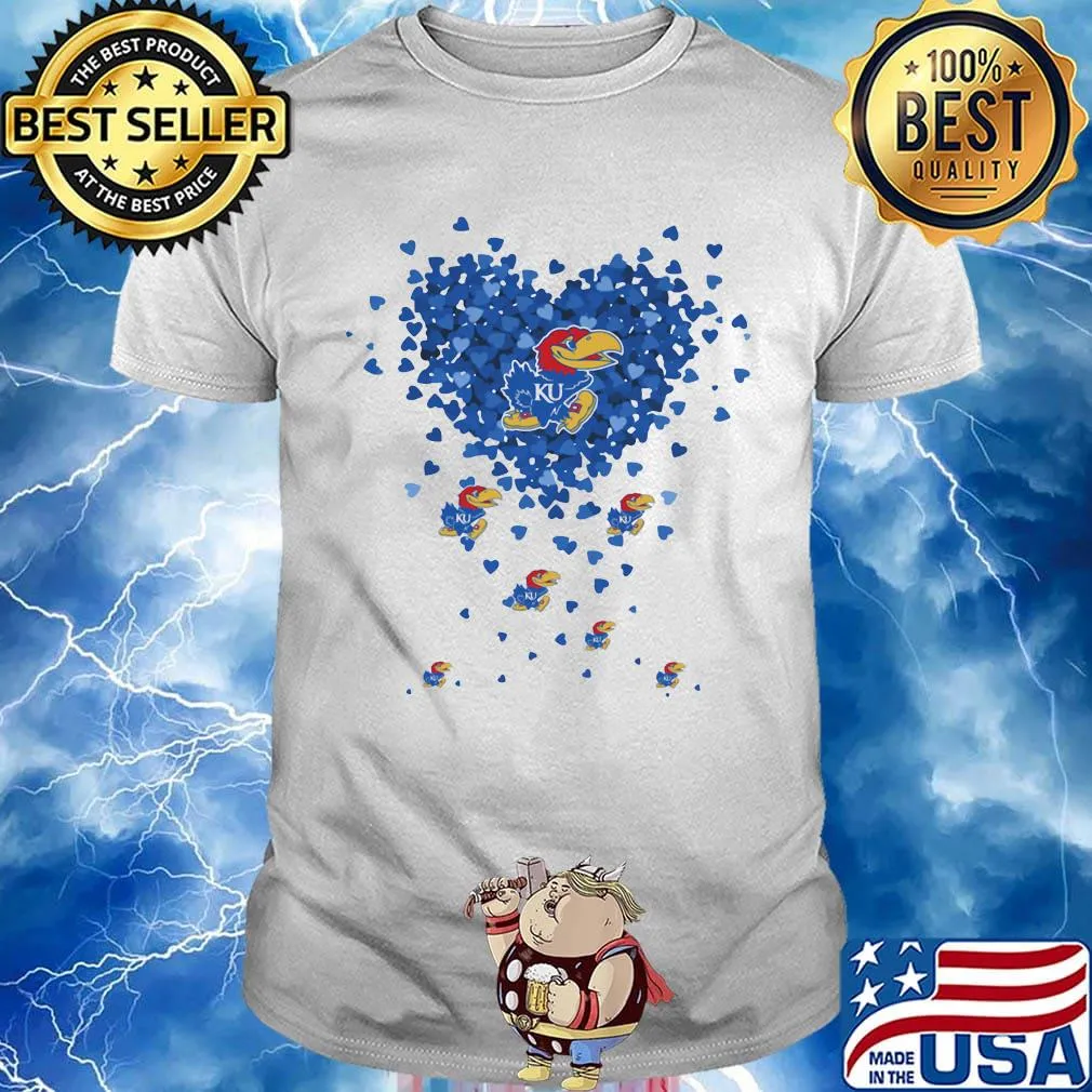 Love kansas jayhawk ku hearts shirt