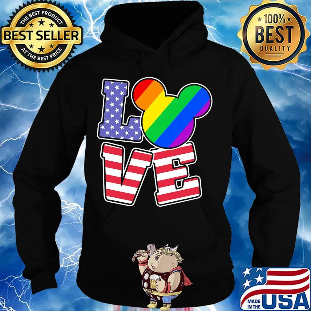 Love lgbt mickey mouse american flag independence day s Hoodie