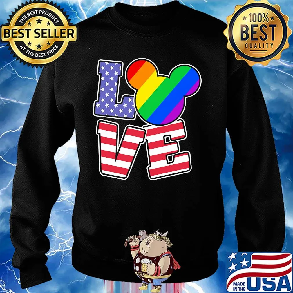 Love lgbt mickey mouse american flag independence day s Sweater