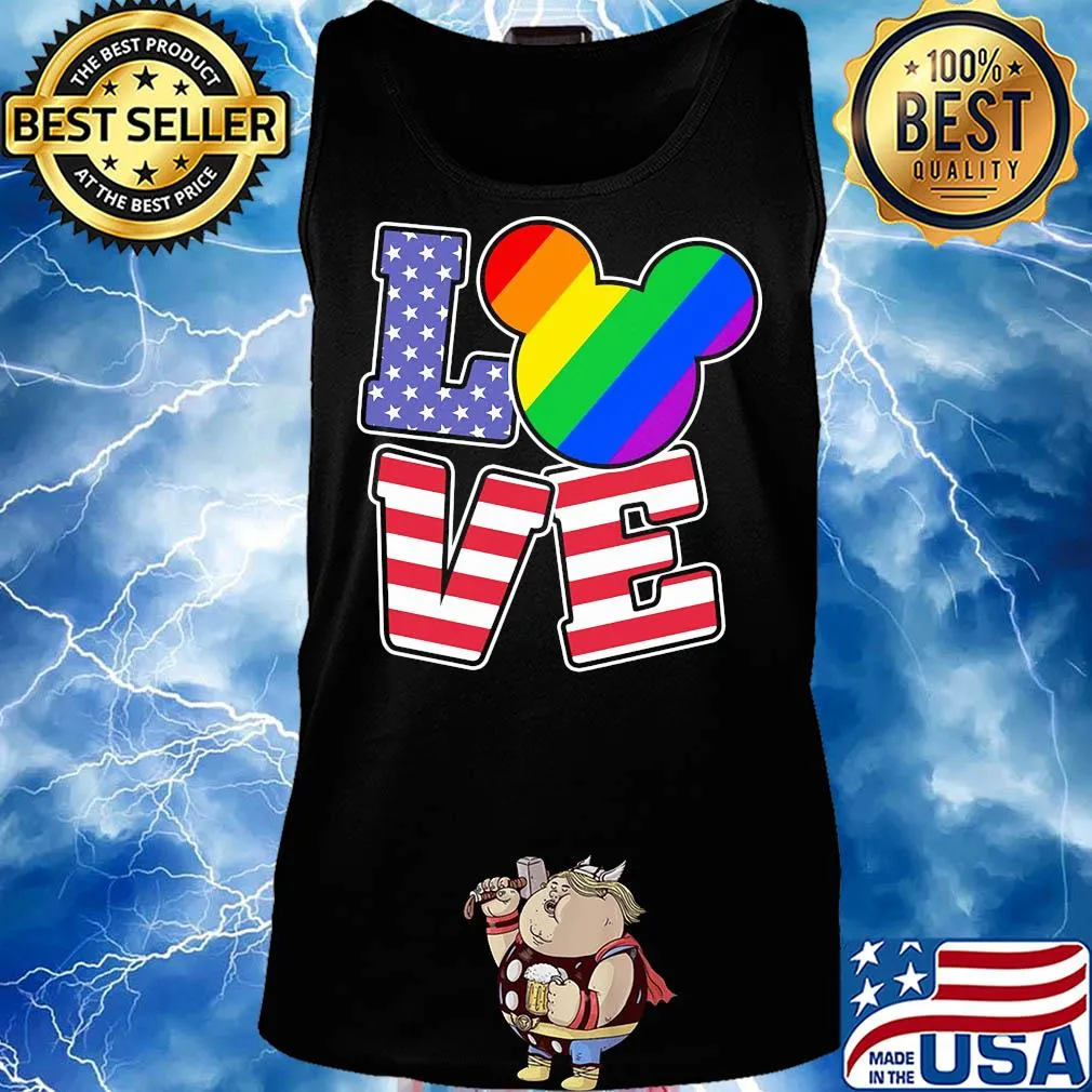 Love lgbt mickey mouse american flag independence day s Tank top