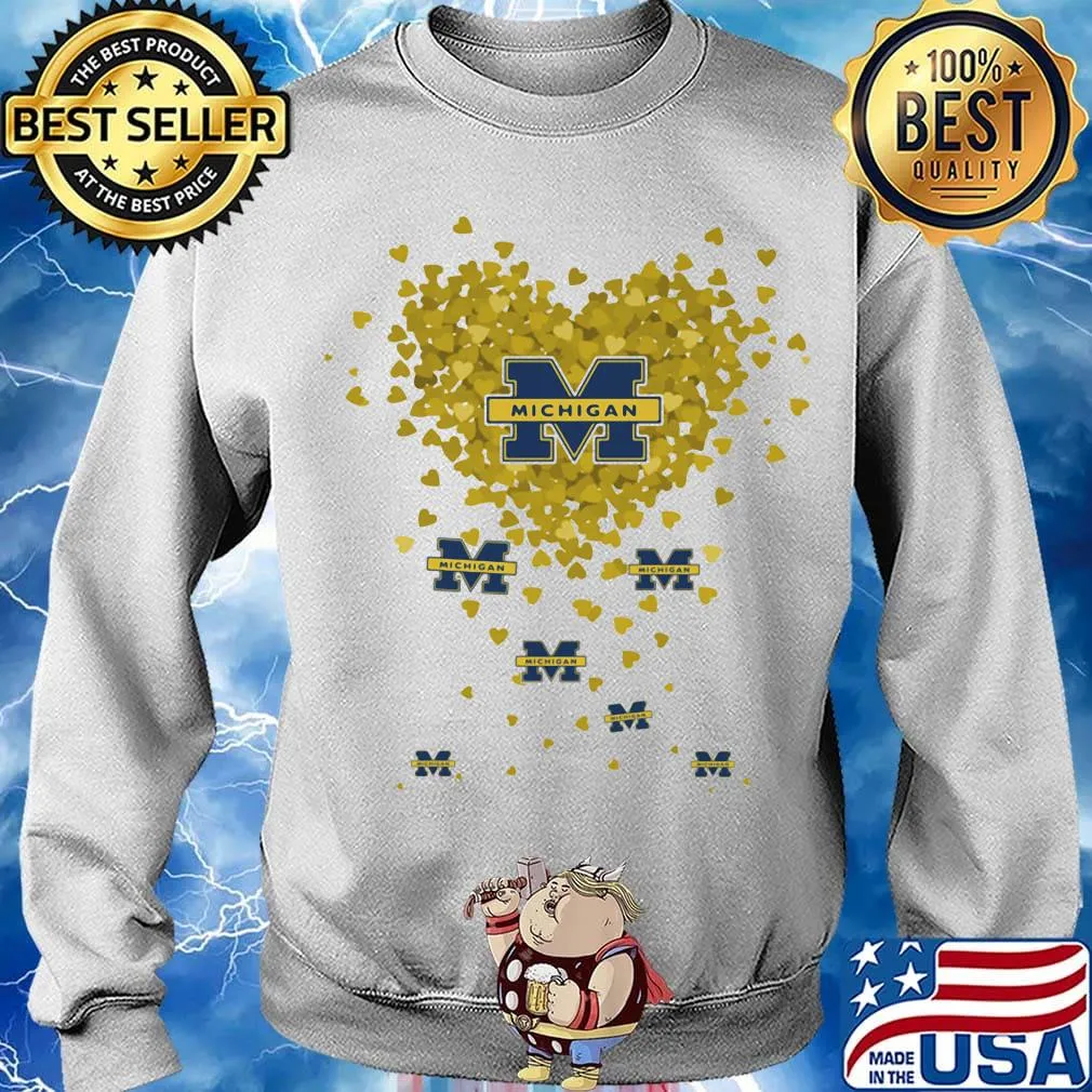 Love michigan wolverines logo hearts s Sweater