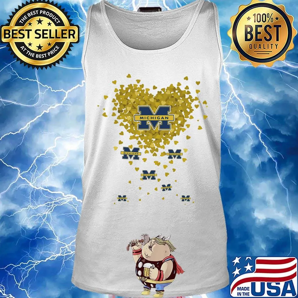 Love michigan wolverines logo hearts s Tank top