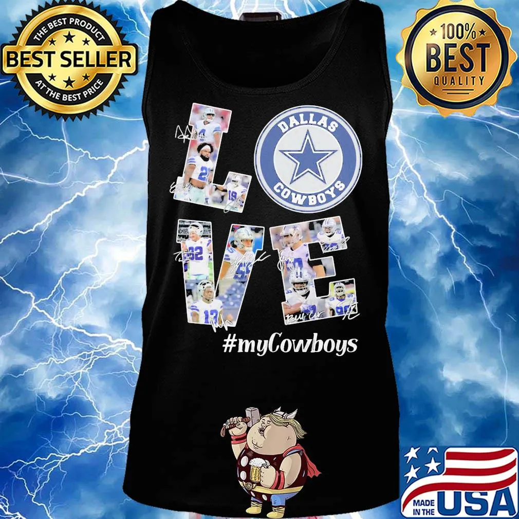 Love my dallas cowboys football team players signatures s Tank top