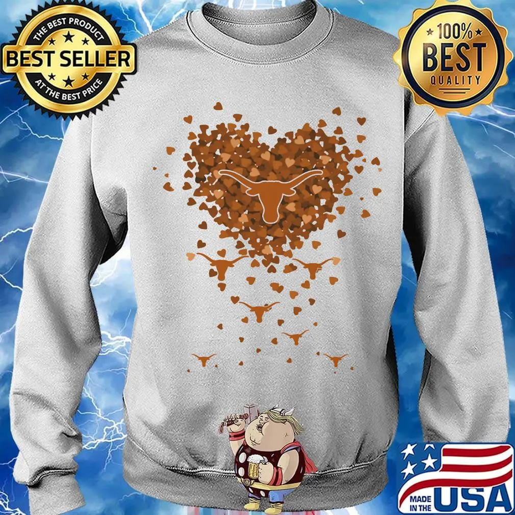 Love texas longhorns logo hearts s Sweater