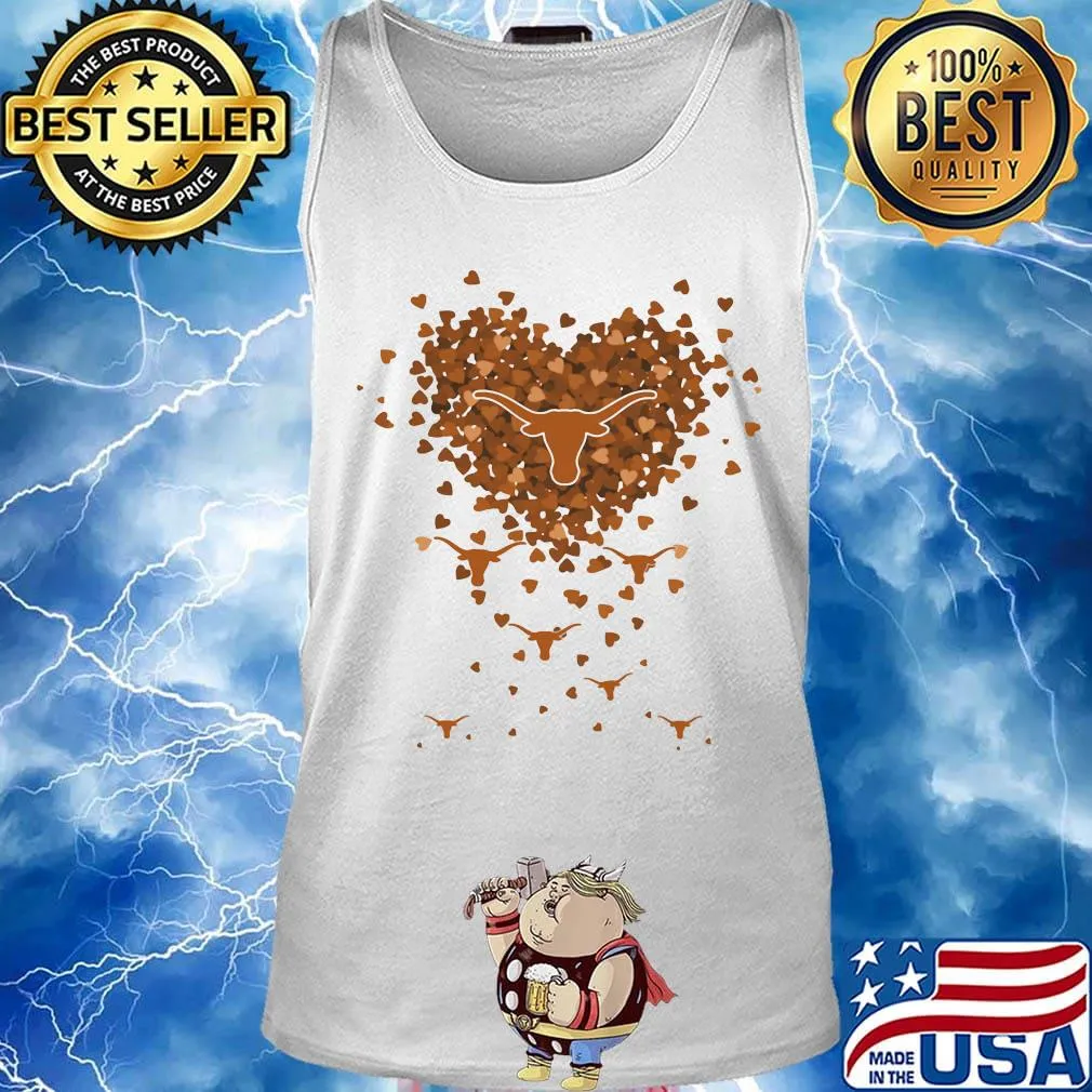 Love texas longhorns logo hearts s Tank top