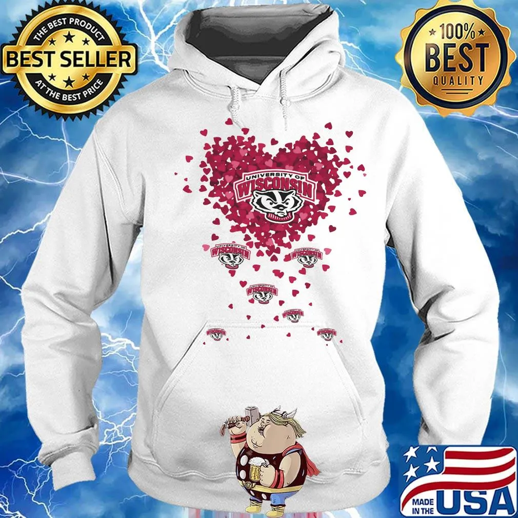 Love university of wisconsin logo hearts s Hoodie