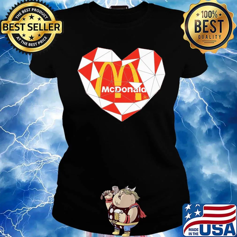 Mcdonald's logo heart diamond s Ladies tee