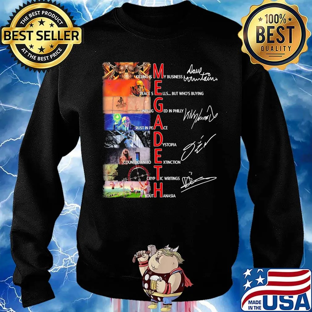 Megadeth band members signatures s Sweater