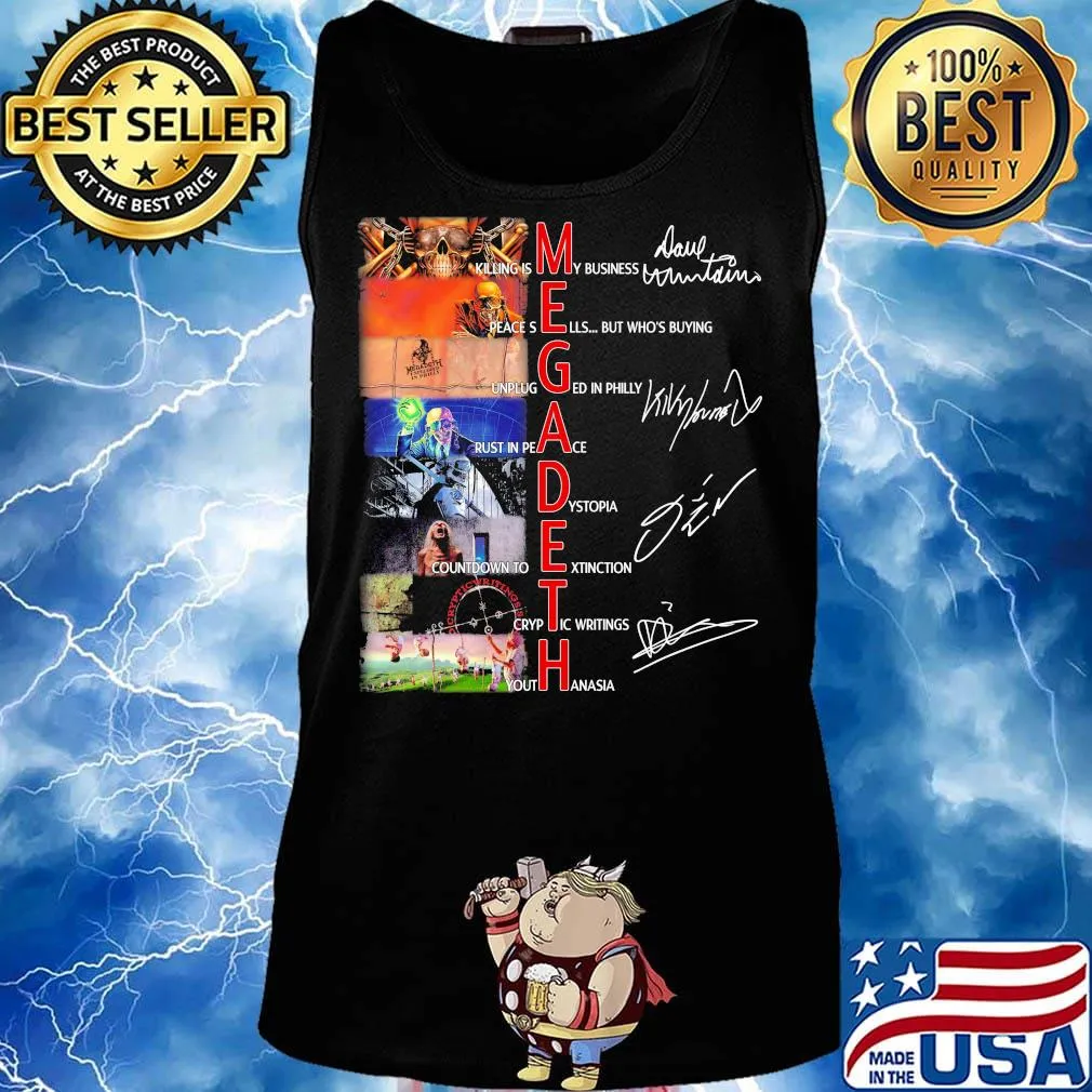 Megadeth band members signatures s Tank top