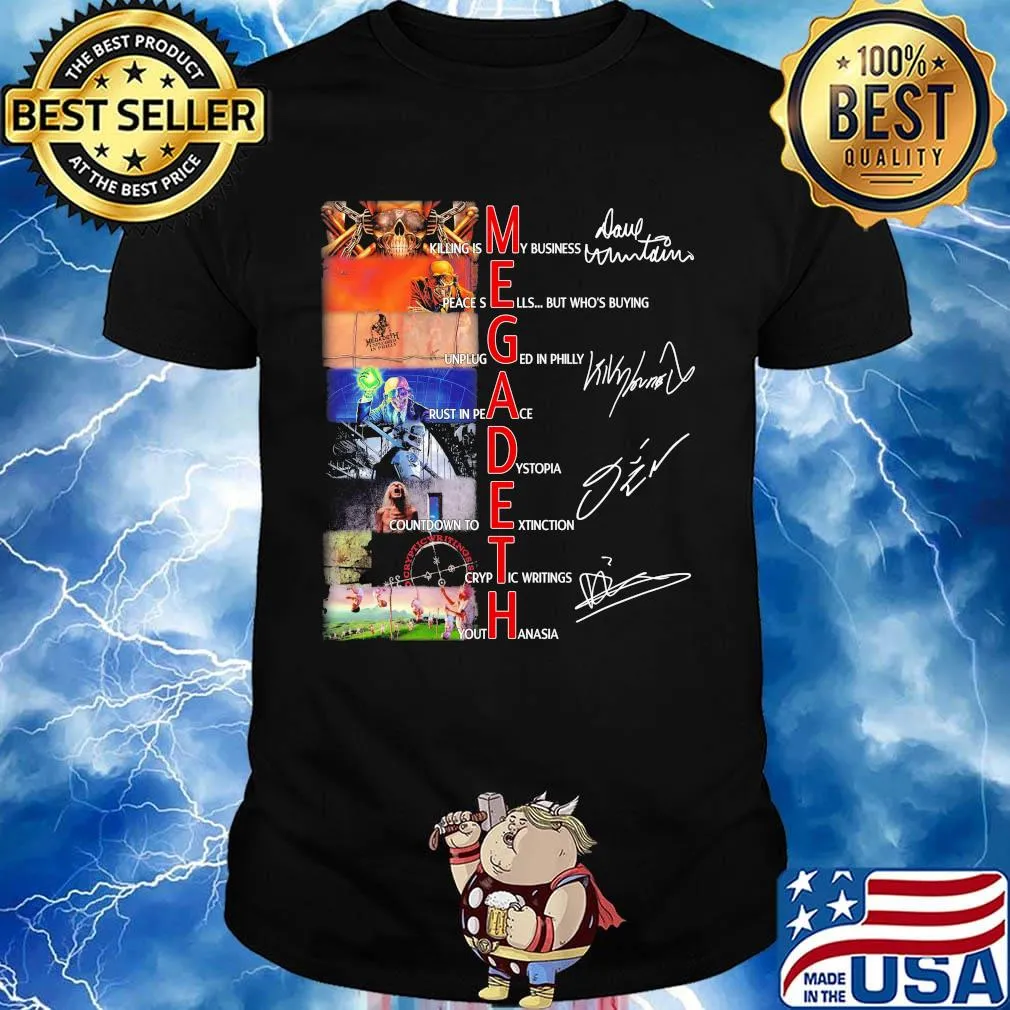 Megadeth band members signatures shirt