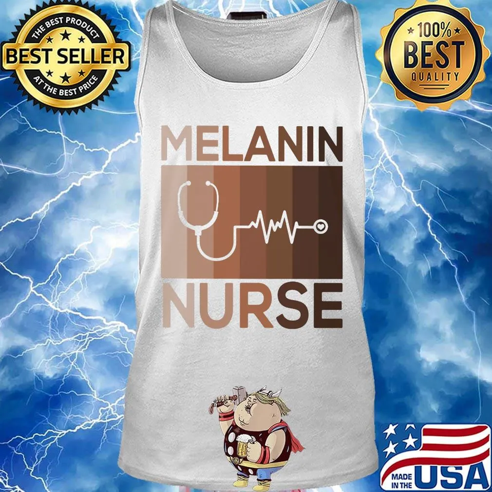 Melanin Nurse Medical Stethoscope Black Lives Matter Shirt Tank top