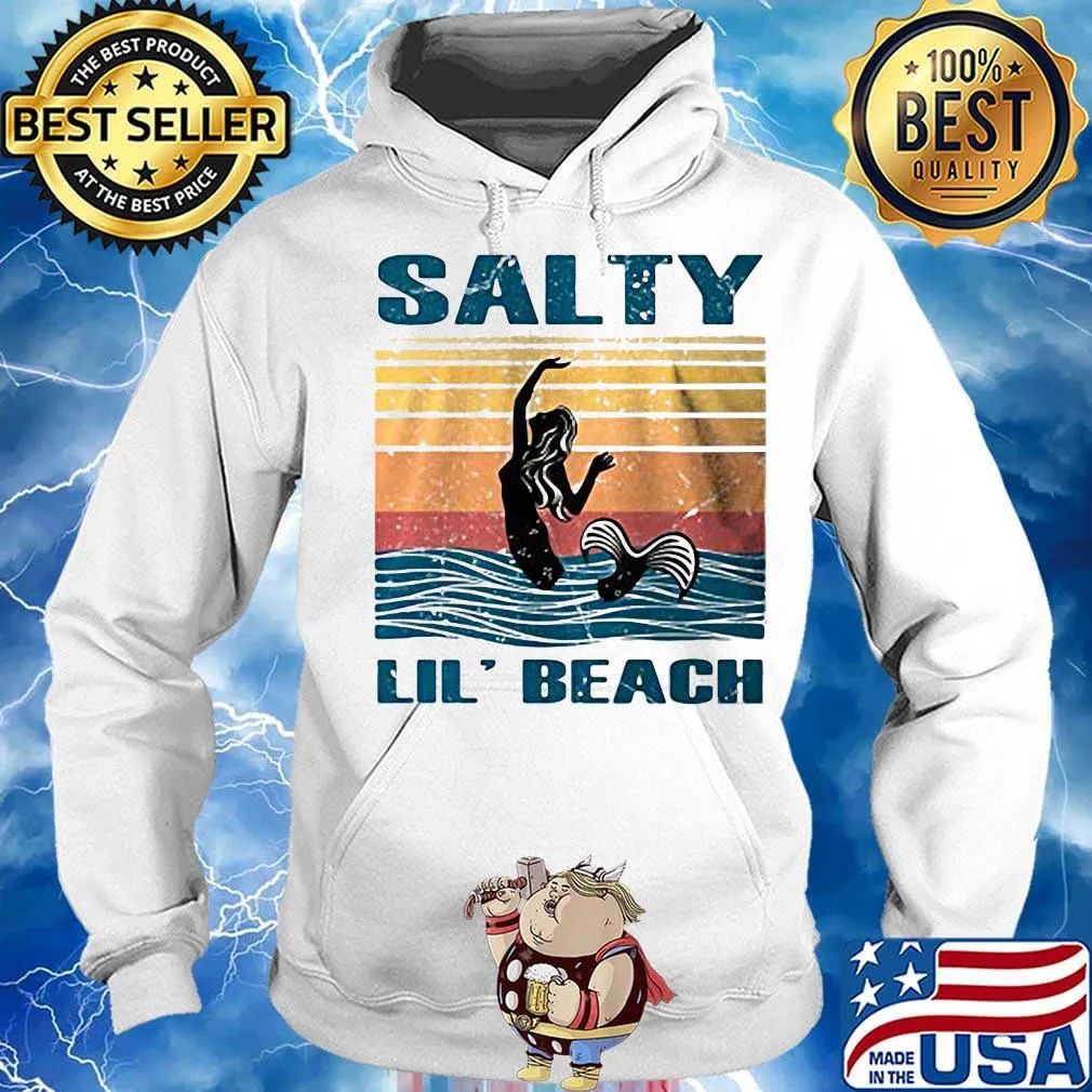 Mermaid salty lil' beach vintage retro s Hoodie