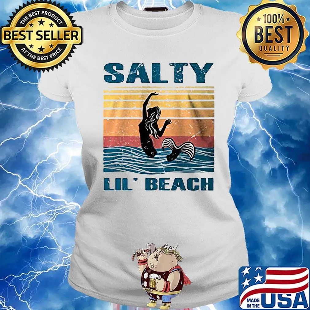 Mermaid salty lil' beach vintage retro s Ladies tee