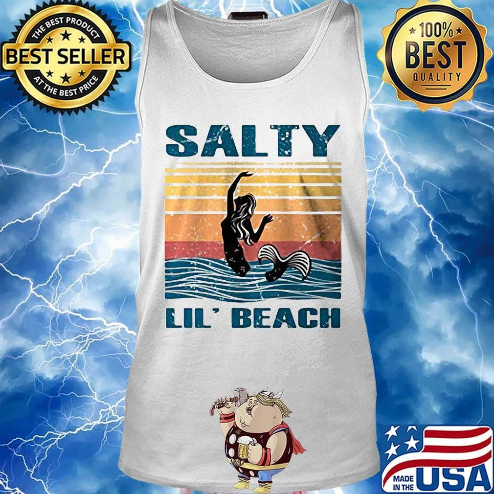Mermaid salty lil' beach vintage retro s Tank top