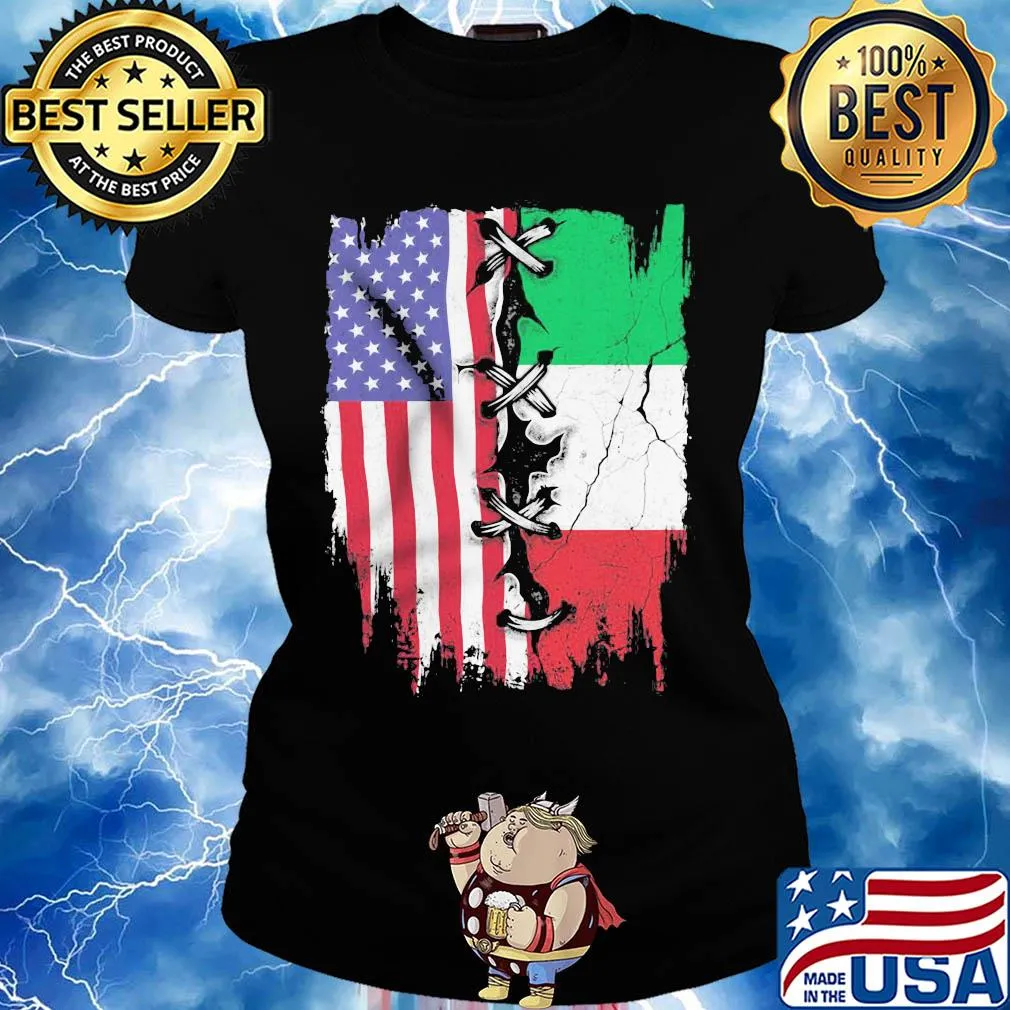 Mexican and American flag veteran Independence day s Ladies tee