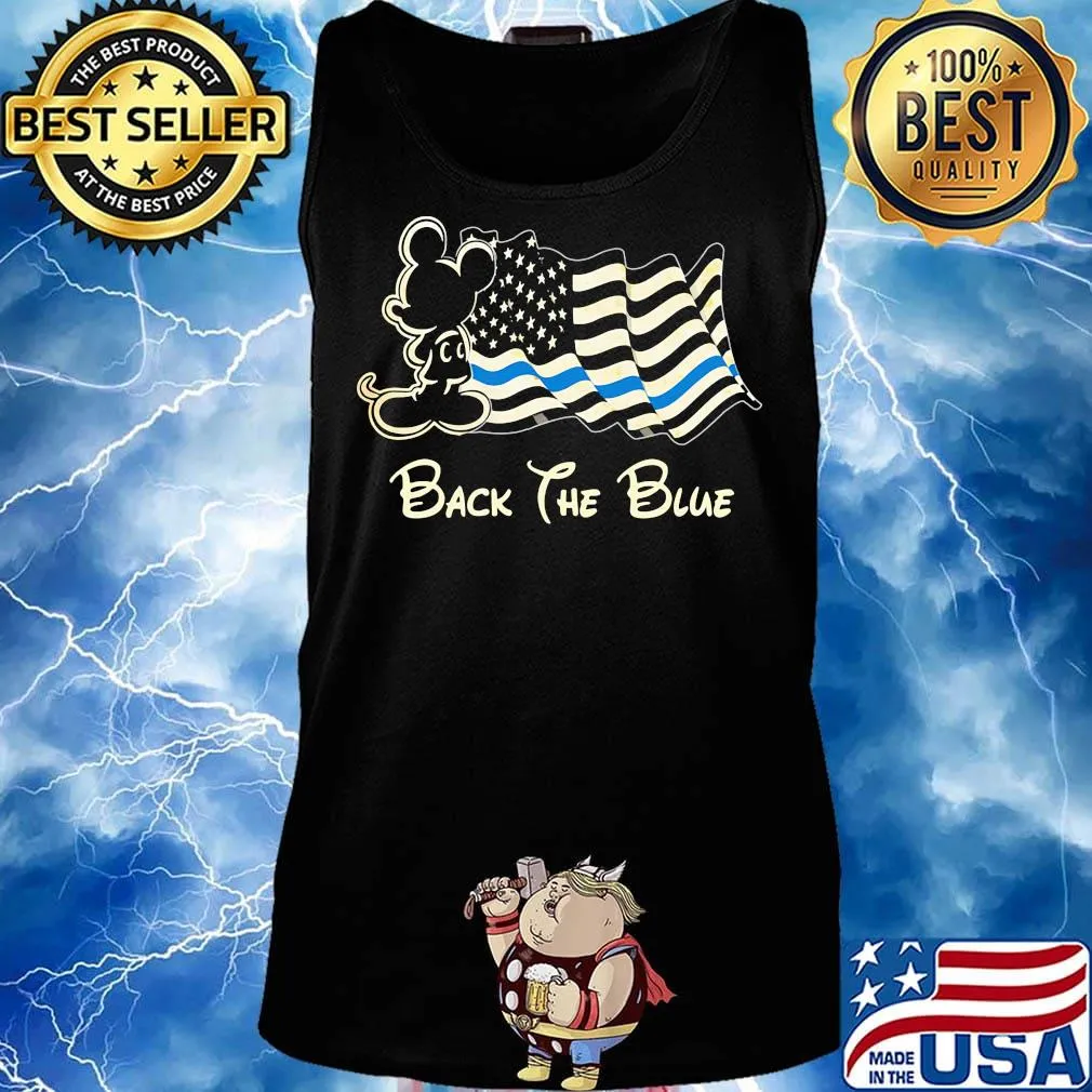 Mickey mouse back the blue american flag happy independence day s Tank top