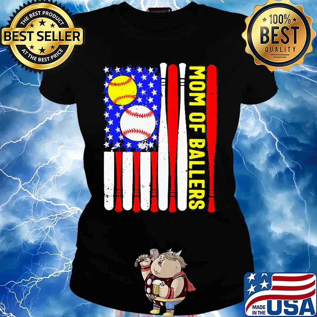 Mom of ballers American flag veteran Independence Day s Ladies tee