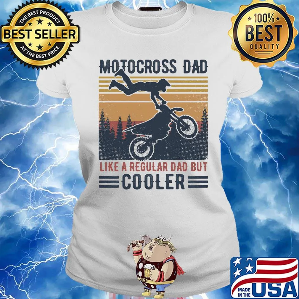 Motocross dad like a regular dad but cooler happy father's day vintage retro s Ladies tee