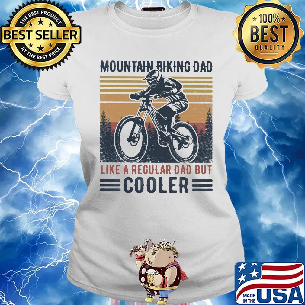 Mountain biking dad like a regular dad but cooler happy father's day vintage retro s Ladies tee