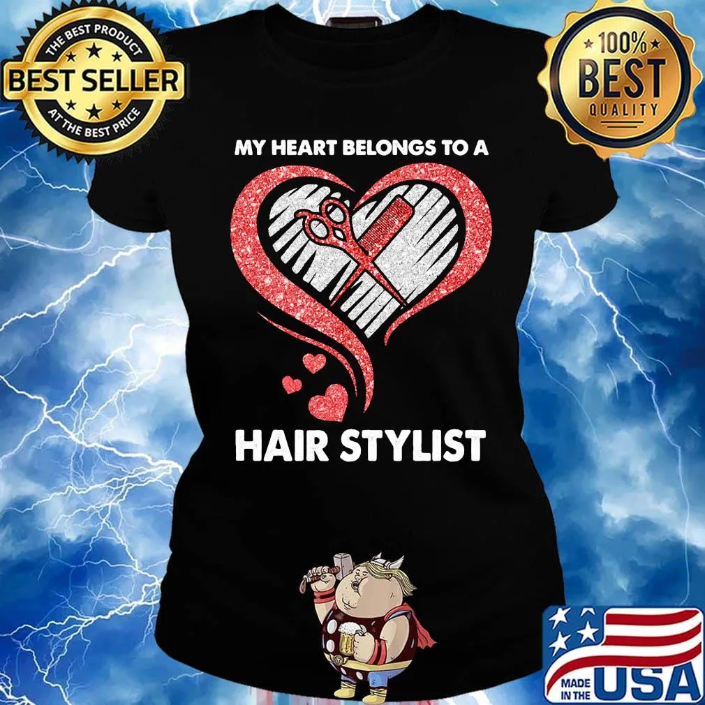 My heart belongs to a hair stylist diamond s Ladies tee