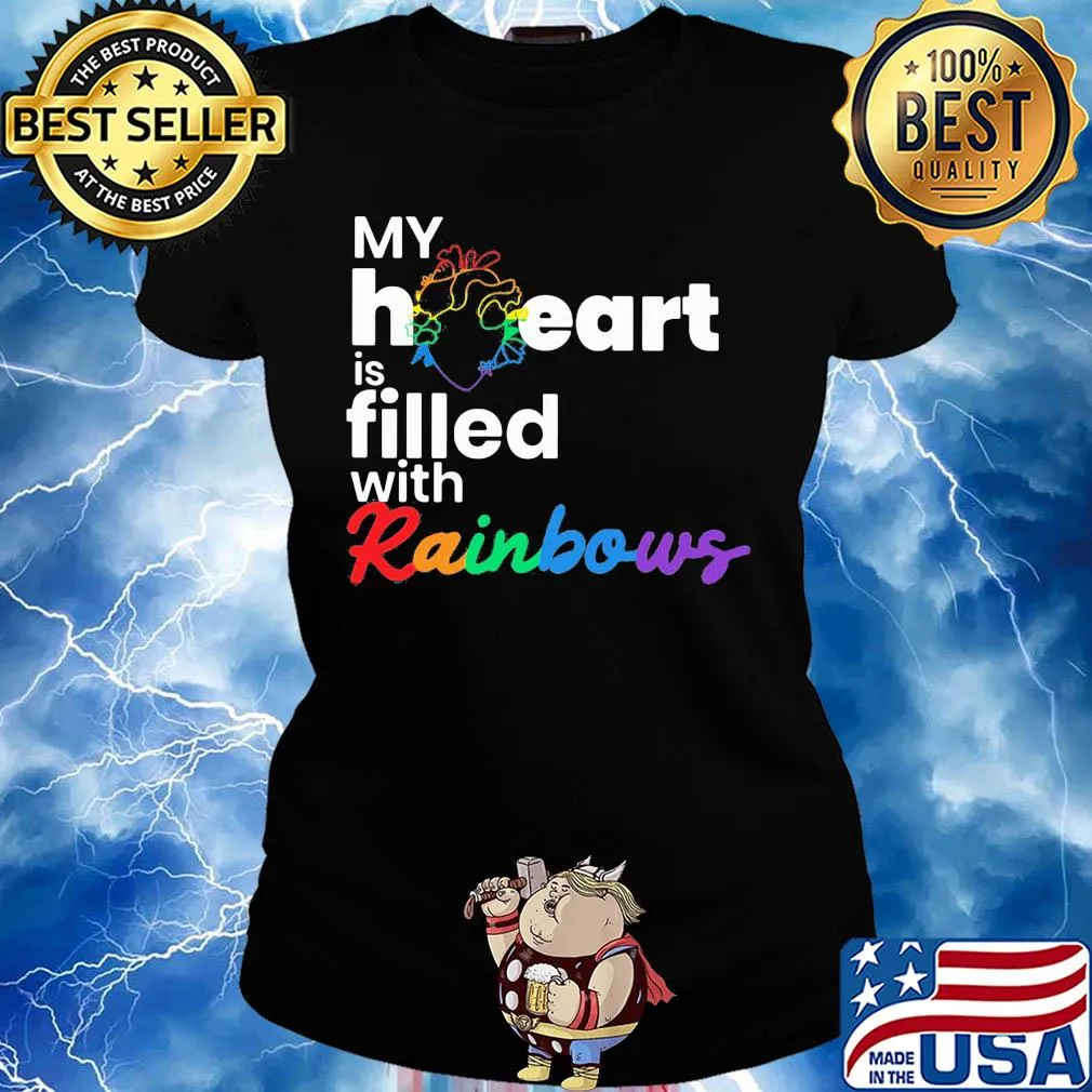 My heart is filled with rainbows LGBT s Ladies tee