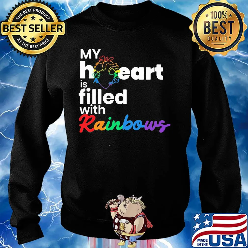 My heart is filled with rainbows LGBT s Sweater