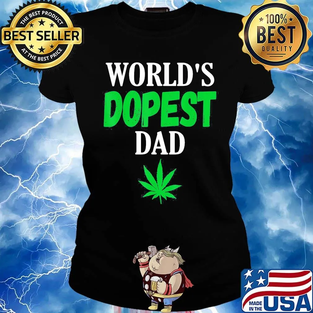 Official World's dopest dad weed s Ladies tee
