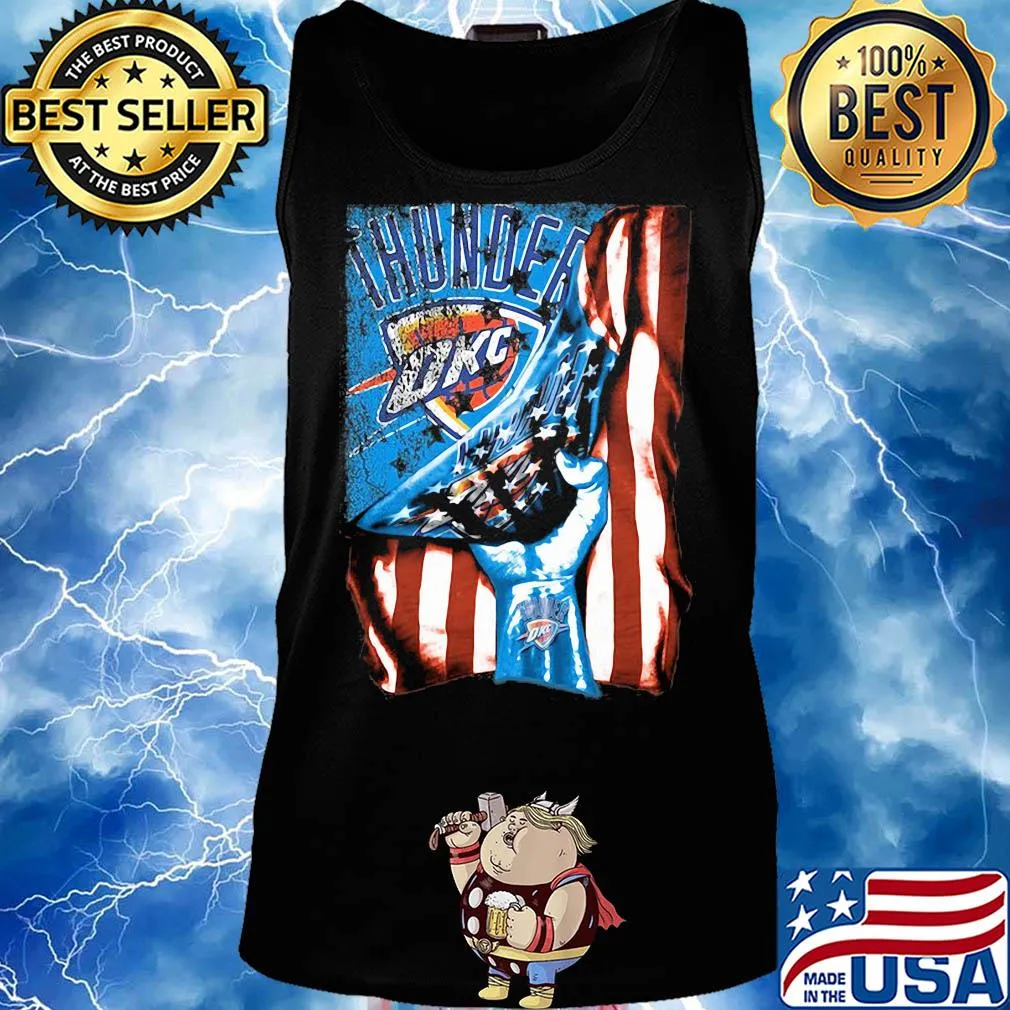 Oklahoma city thunder american flag independence day s Tank top