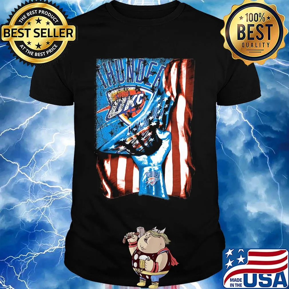 Oklahoma city thunder american flag independence day shirt