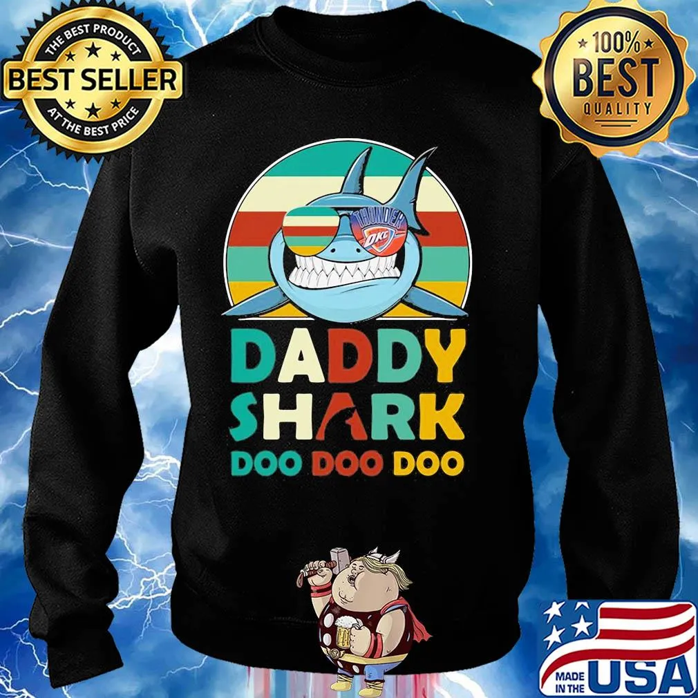 Oklahoma city thunder daddy shark doo doo doo vintage s Sweater
