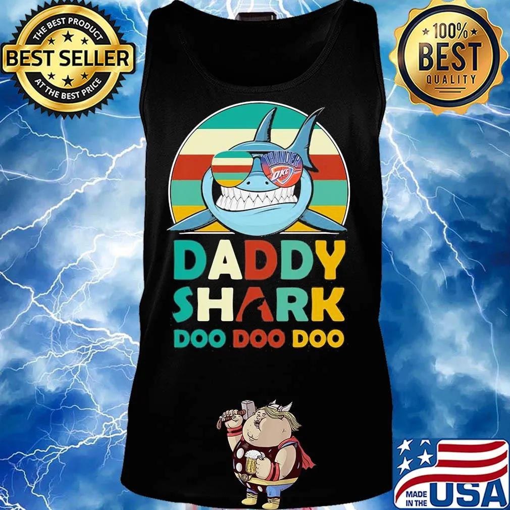 Oklahoma city thunder daddy shark doo doo doo vintage s Tank top