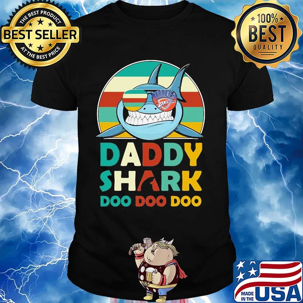 Oklahoma city thunder daddy shark doo doo doo vintage shirt