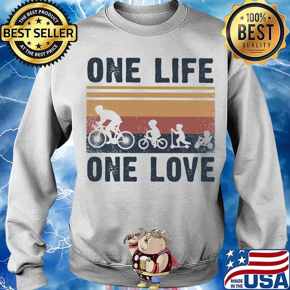 One Life One Love Bike Bikecil Vintage Retro Shirt Sweater