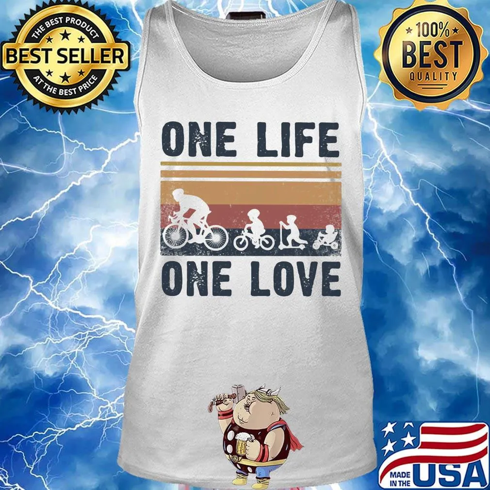 One Life One Love Bike Bikecil Vintage Retro Shirt Tank top