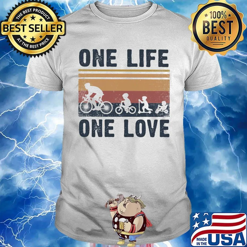 One Life One Love Bike Bikecil Vintage Retro Shirt