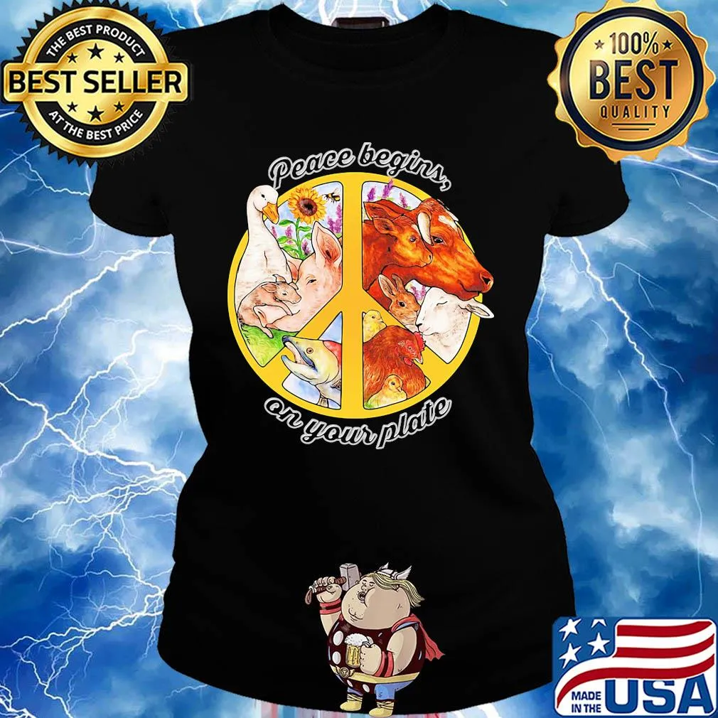 Peace begins on your plate animal s Ladies tee