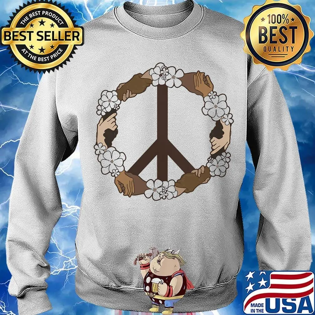 Peace juneteenth american flag independence day flowers s Sweater