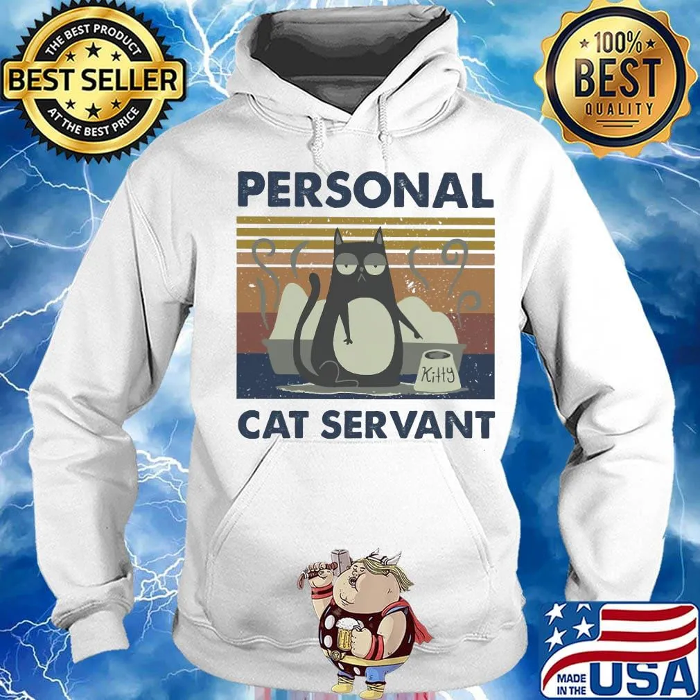 Personal cat servant kitty vintage retro s Hoodie