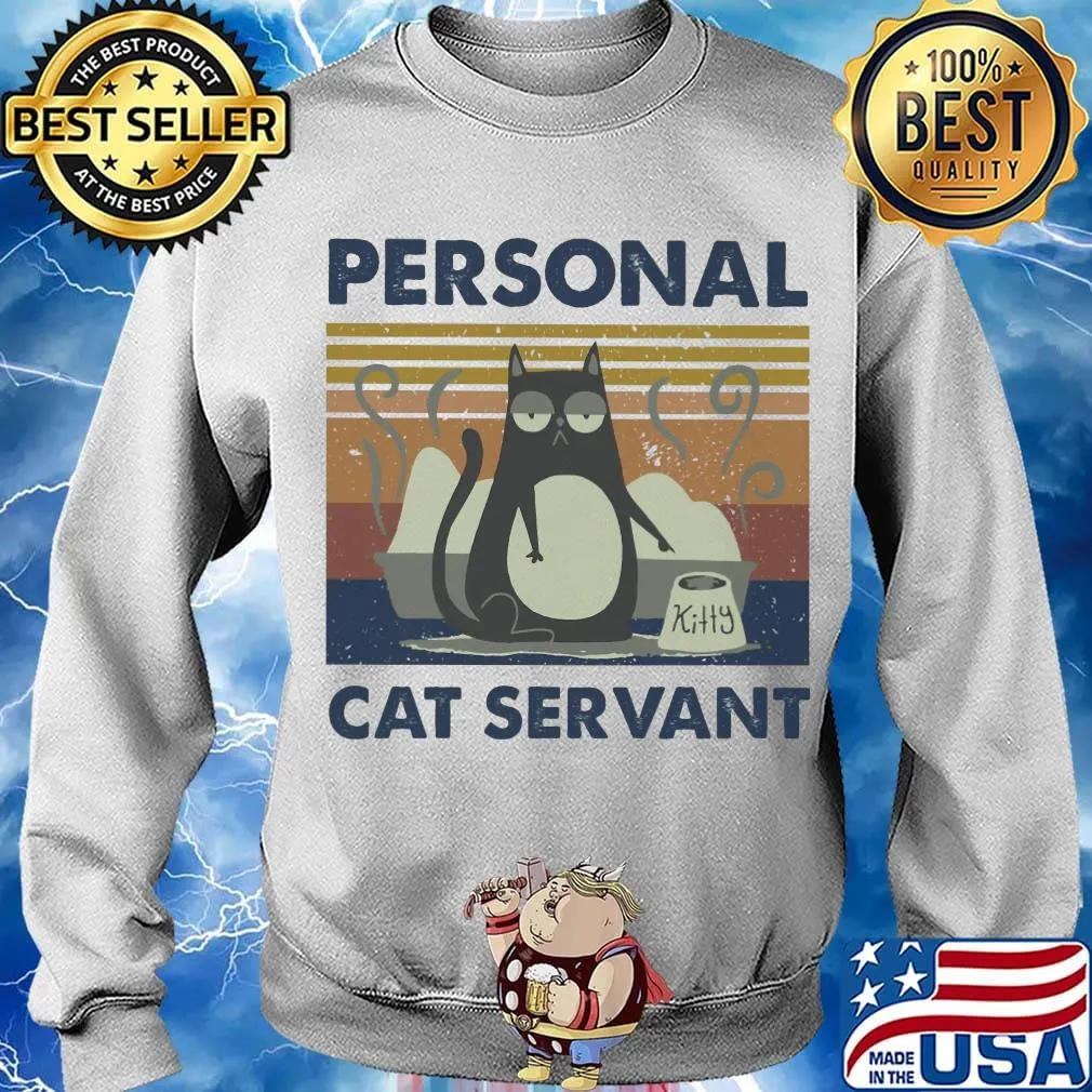 Personal cat servant kitty vintage retro s Sweater