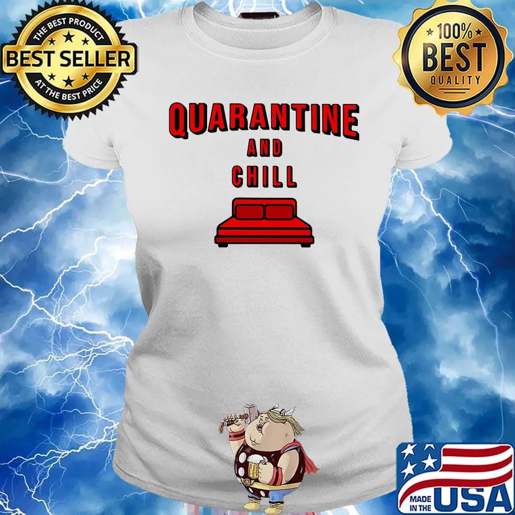 Quarantine and chill red bed s Ladies tee