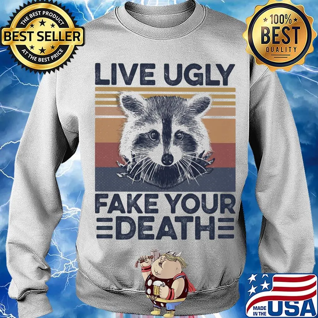 Raccoon live ugly fake your death vintage retro s Sweater