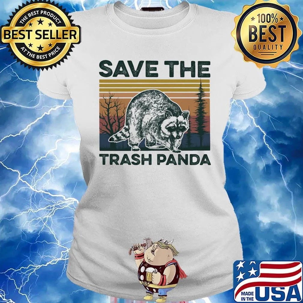 Raccoon save the trash panda vintage retro s Ladies tee