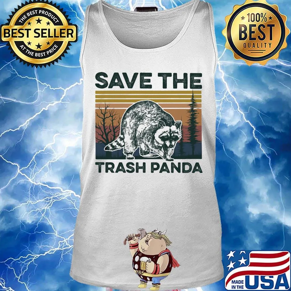 Raccoon save the trash panda vintage retro s Tank top