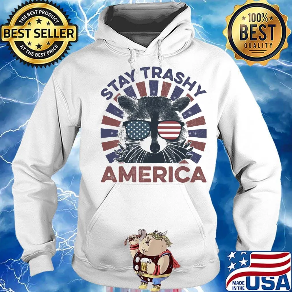 Raccoon stay trashy america flag independence day s Hoodie