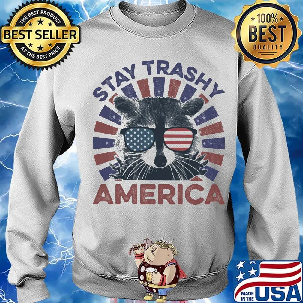 Raccoon stay trashy america flag independence day s Sweater